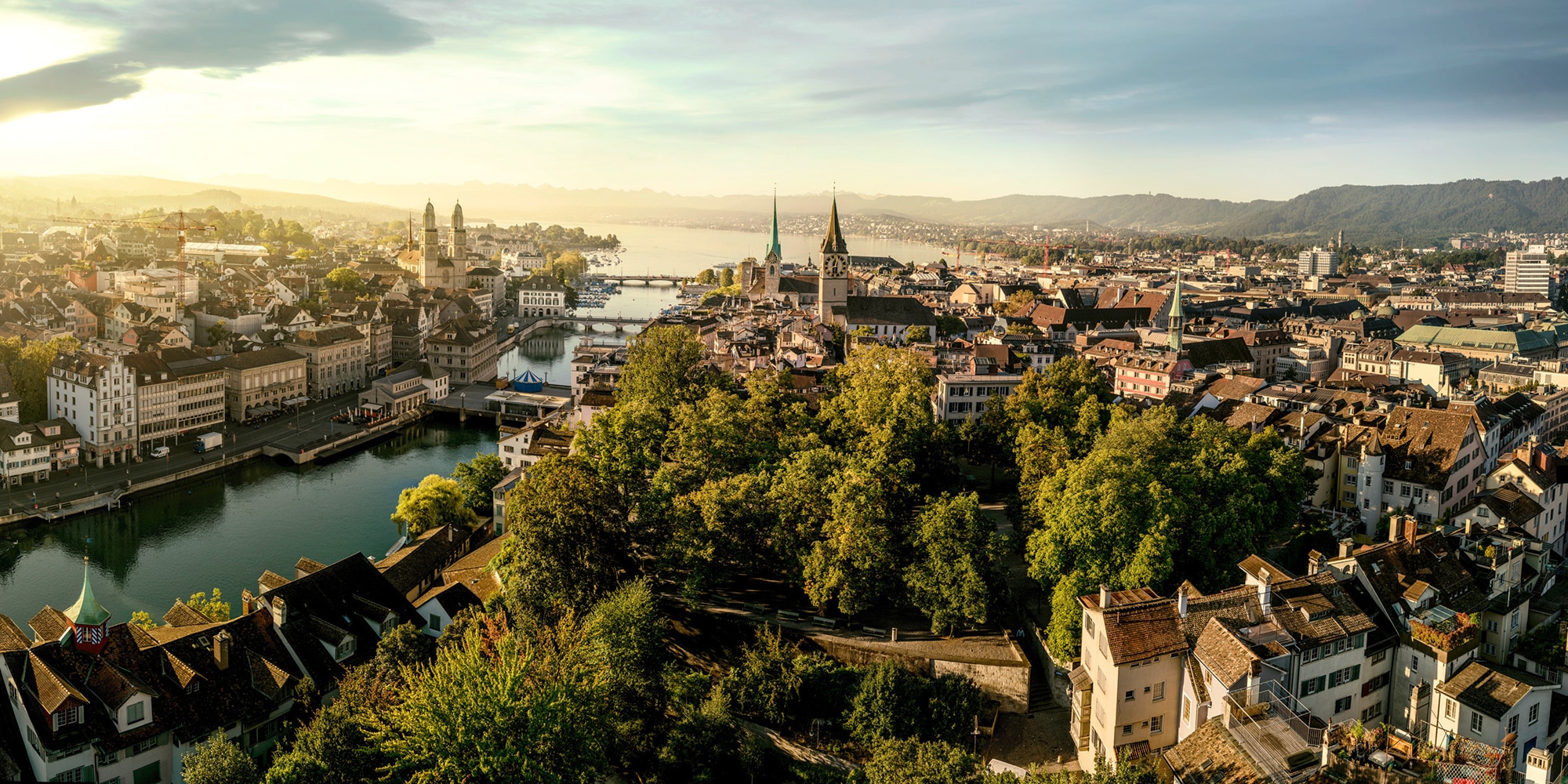 Panorama Zürich, Schweiz.