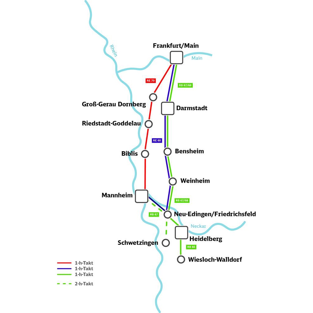 Main-Neckar-Ried-Express Linienplan