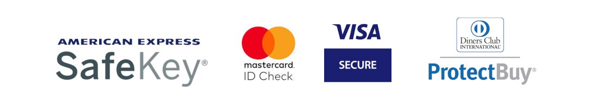 Mastercard, Visa, JCB, American Express